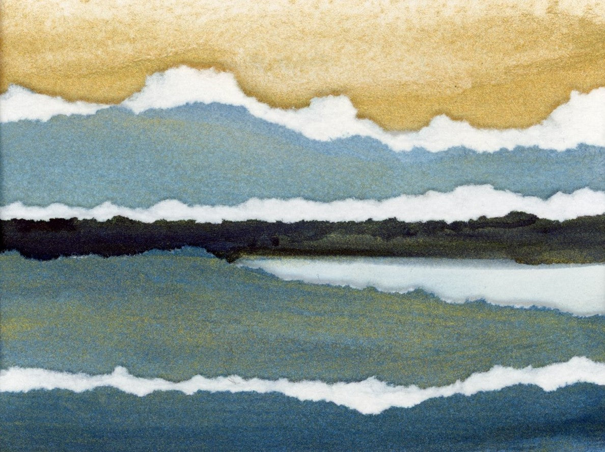 A View So Vast It Takes Your Breath Away | Collaged Watercolor